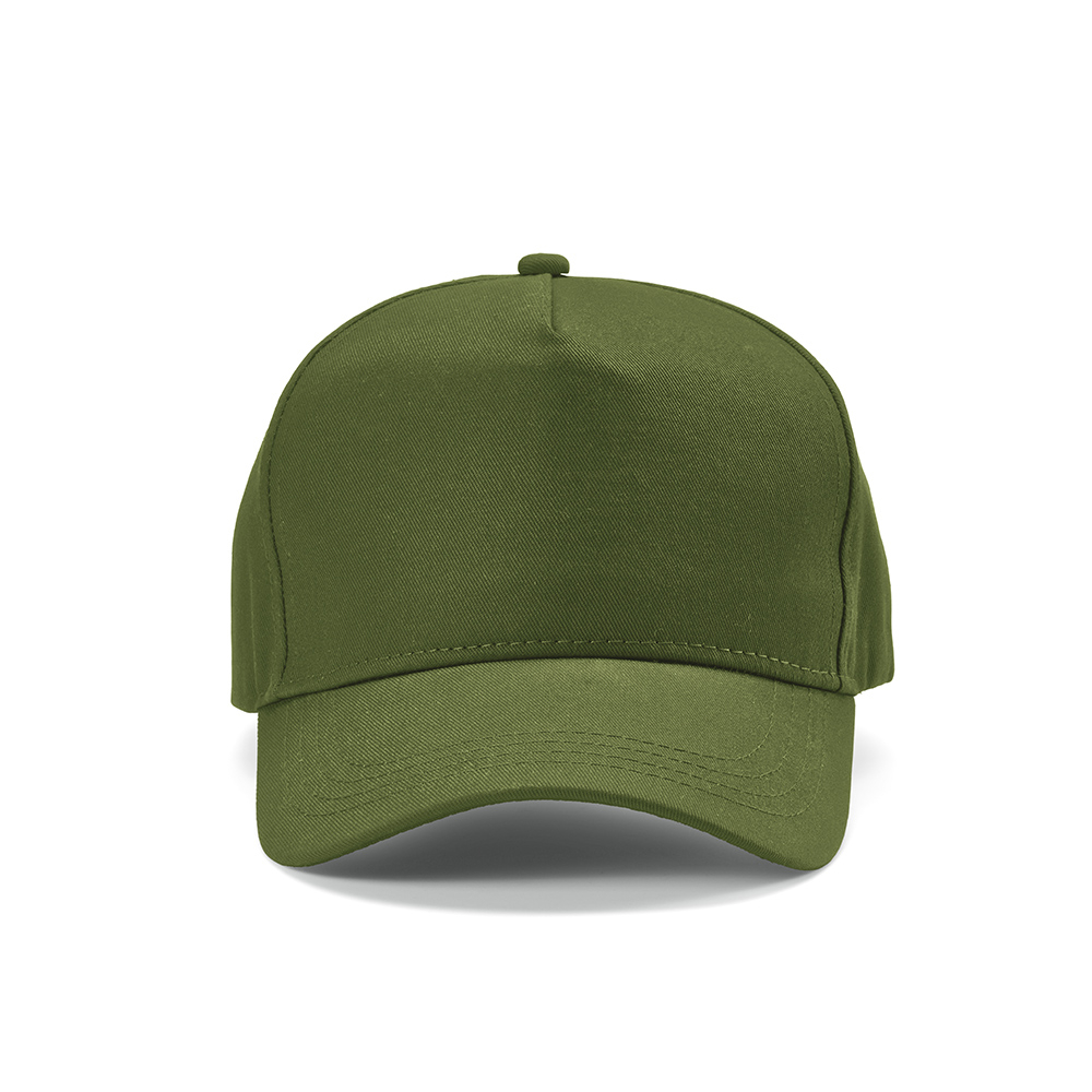 Casquette personnalisable 5 pans coton recyclé 280g Hendrix Vert armée
